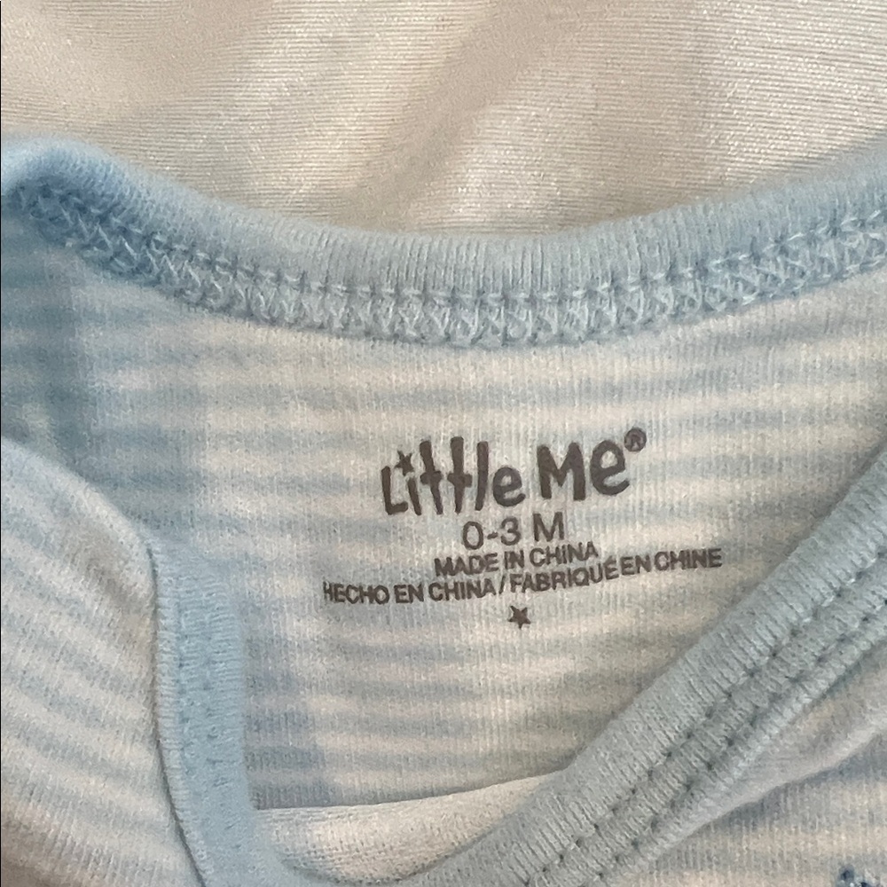 Little Me Soft Blue Striped Infant Gown size 0-3 months - Picture 2 of 7
